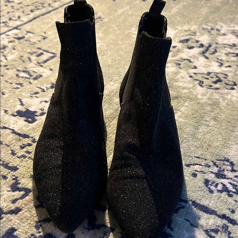Miista Black Glitter Ankle Boots Size 41/10.5